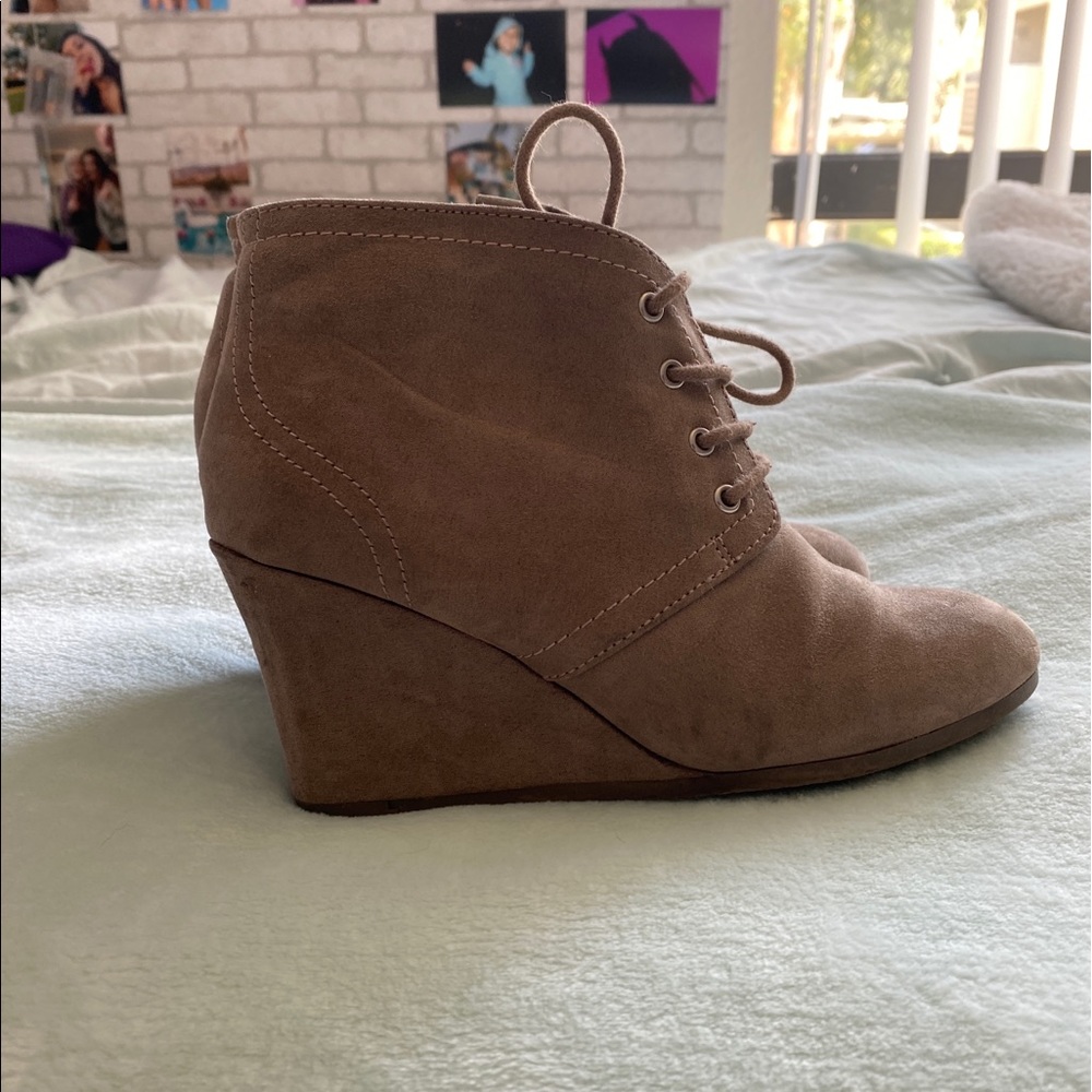 brown heel booties